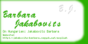 barbara jakabovits business card